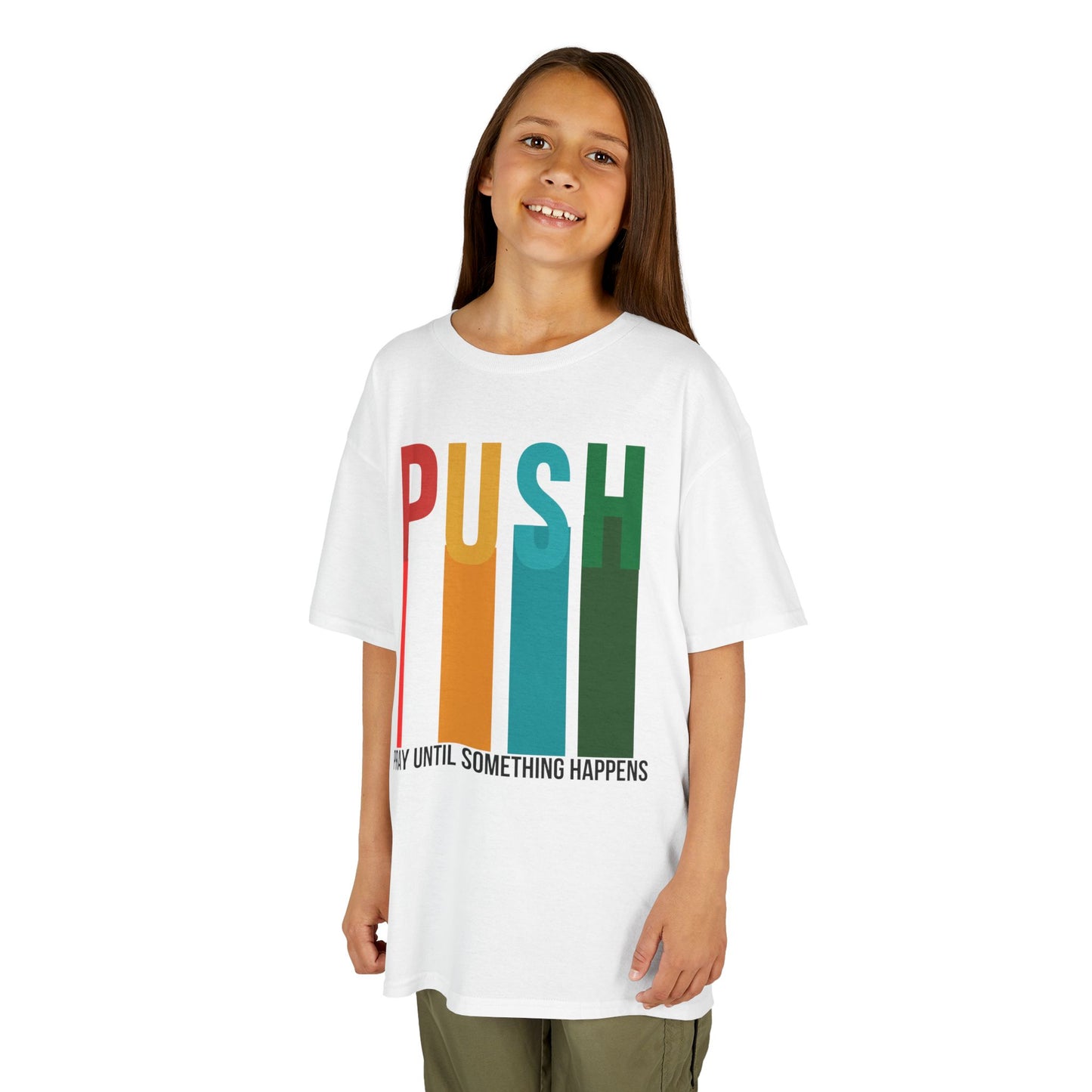Kids PUSH Graphic Tee – Pray Until Something Happens Shirt