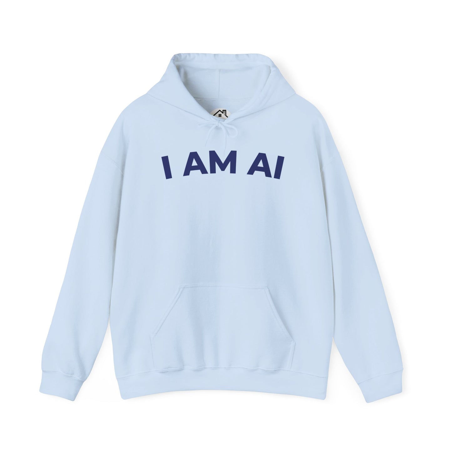I AM AI Hoodie – Retro Robot Style, Unisex Heavy Blend Sweatshirt