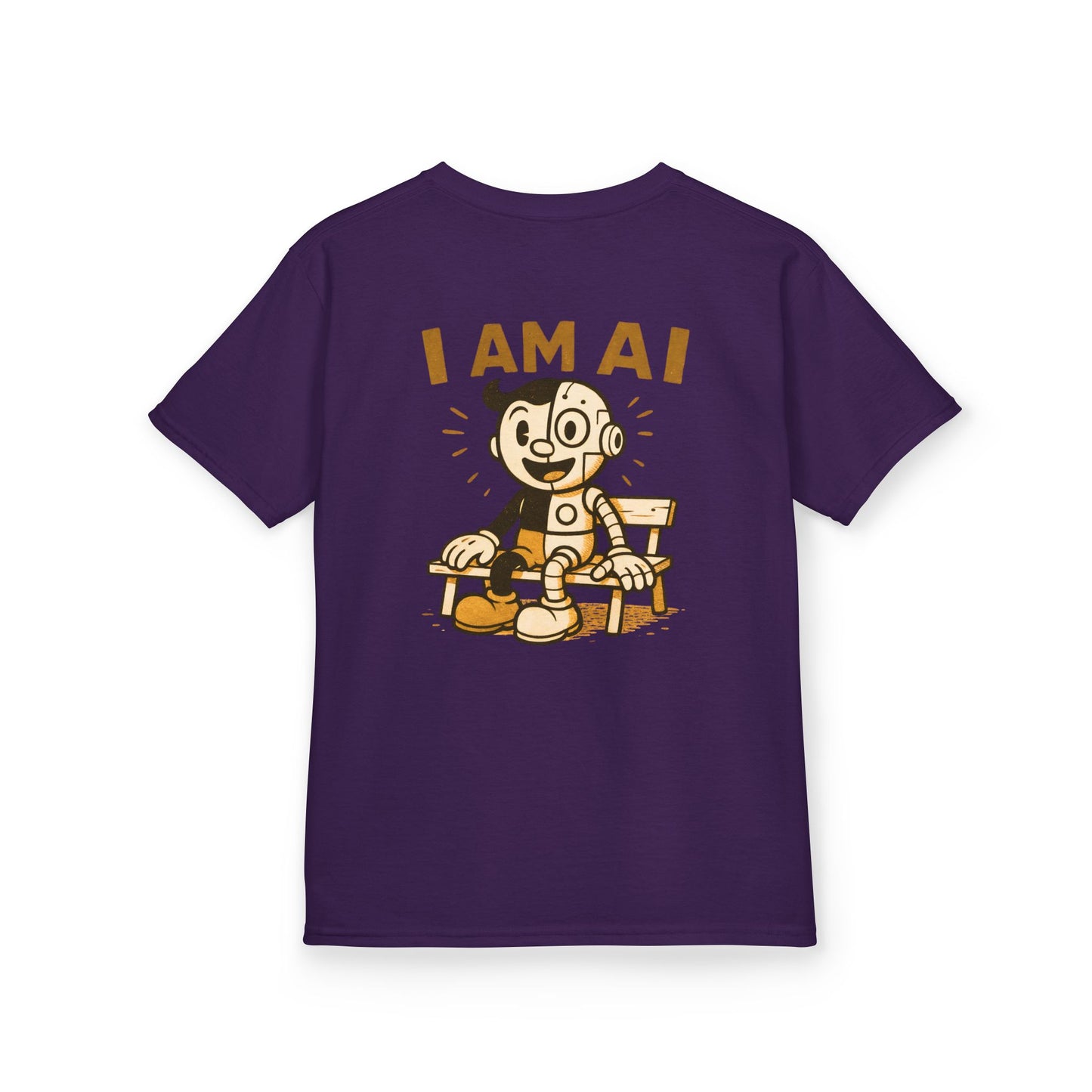 I AM AI Retro Kids Robot T-Shirt – Vintage Meets Future
