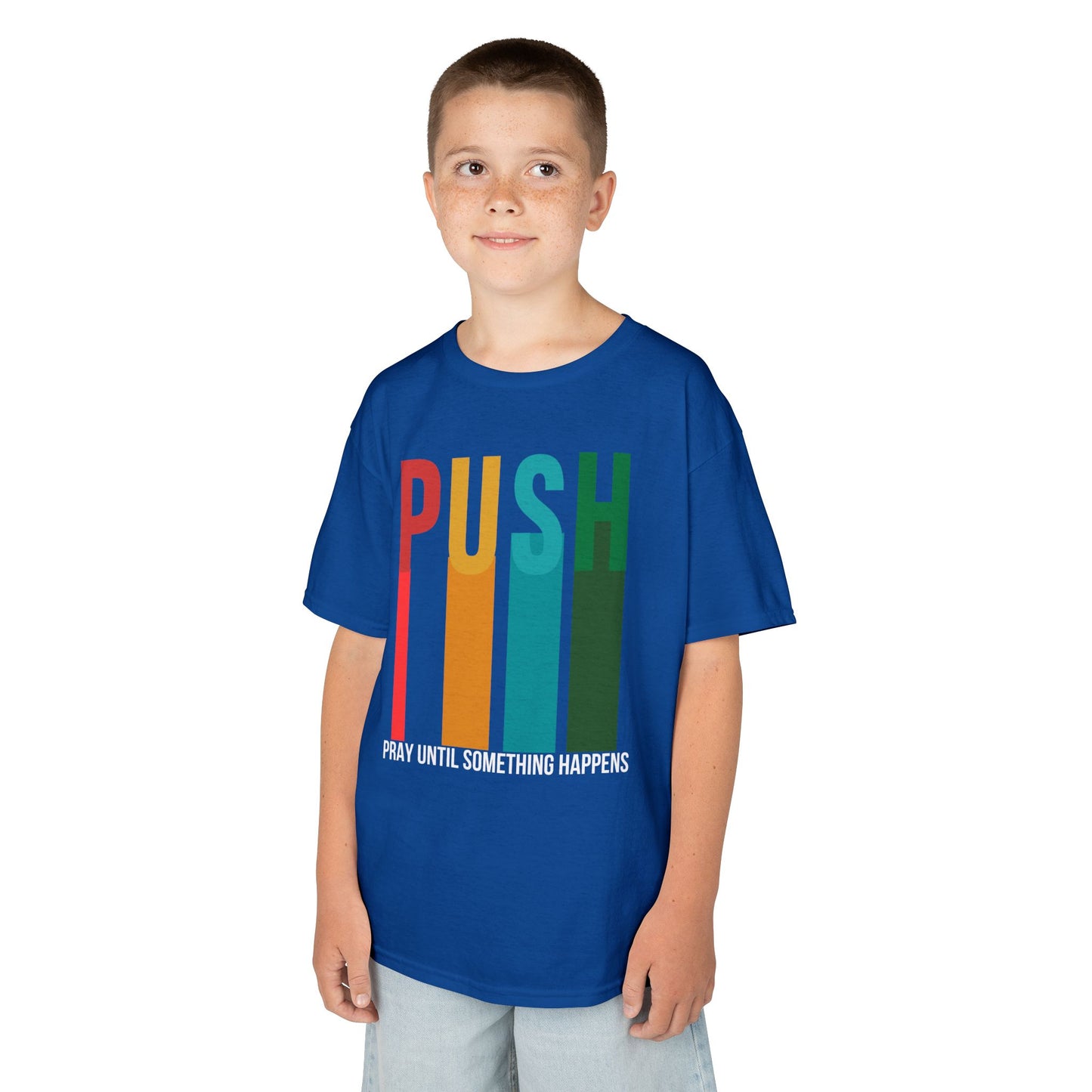 Kids PUSH Graphic Tee – Pray Until Something Happens Shirt