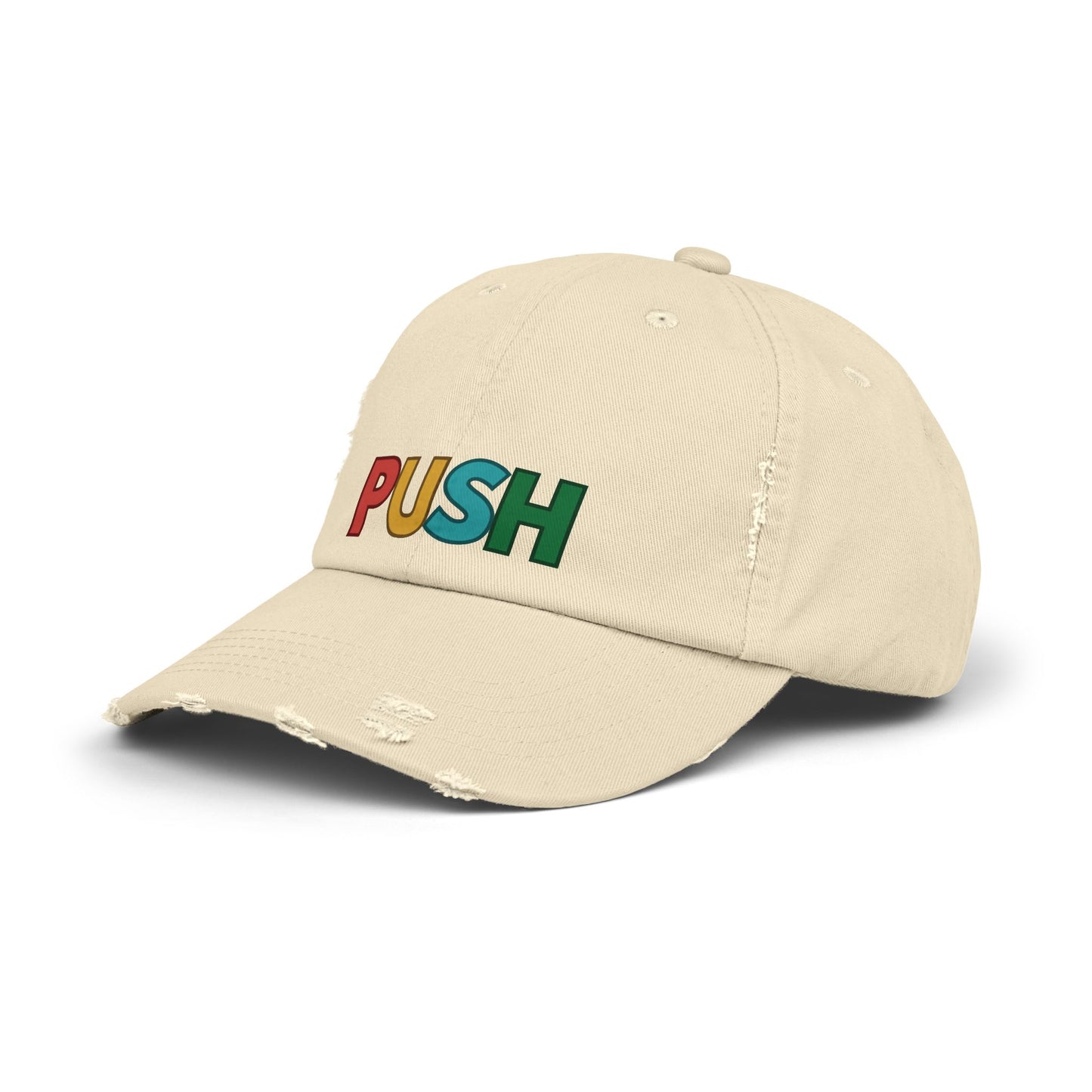 PUSH Unisex Distressed Cap – Adjustable Vintage Style
