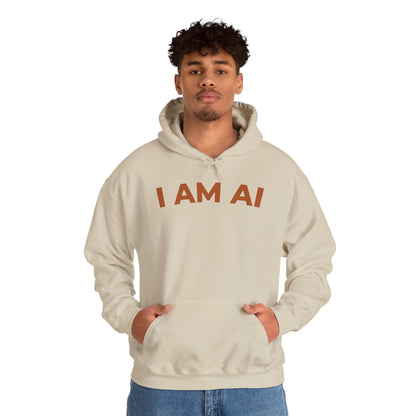 I AM AI Hoodie – Retro Robot Style, Unisex Heavy Blend Sweatshirt