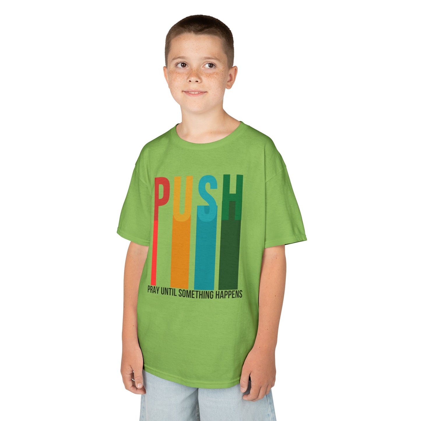 Kids PUSH Graphic Tee – Pray Until Something Happens Shirt