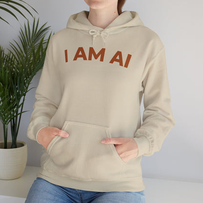 I AM AI Hoodie – Retro Robot Style, Unisex Heavy Blend Sweatshirt