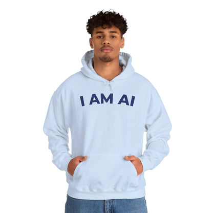 I AM AI Hoodie – Retro Robot Style, Unisex Heavy Blend Sweatshirt