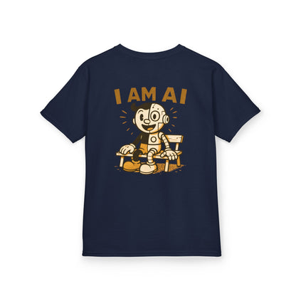 I AM AI Retro Kids Robot T-Shirt – Vintage Meets Future