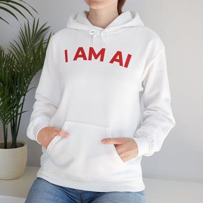 I AM AI Hoodie – Retro Robot Style, Unisex Heavy Blend Sweatshirt