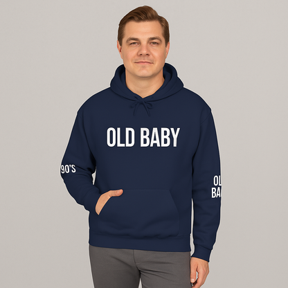Old Baby 90s Hoodie – Unisex Heavy Blend Retro Sweatshirt