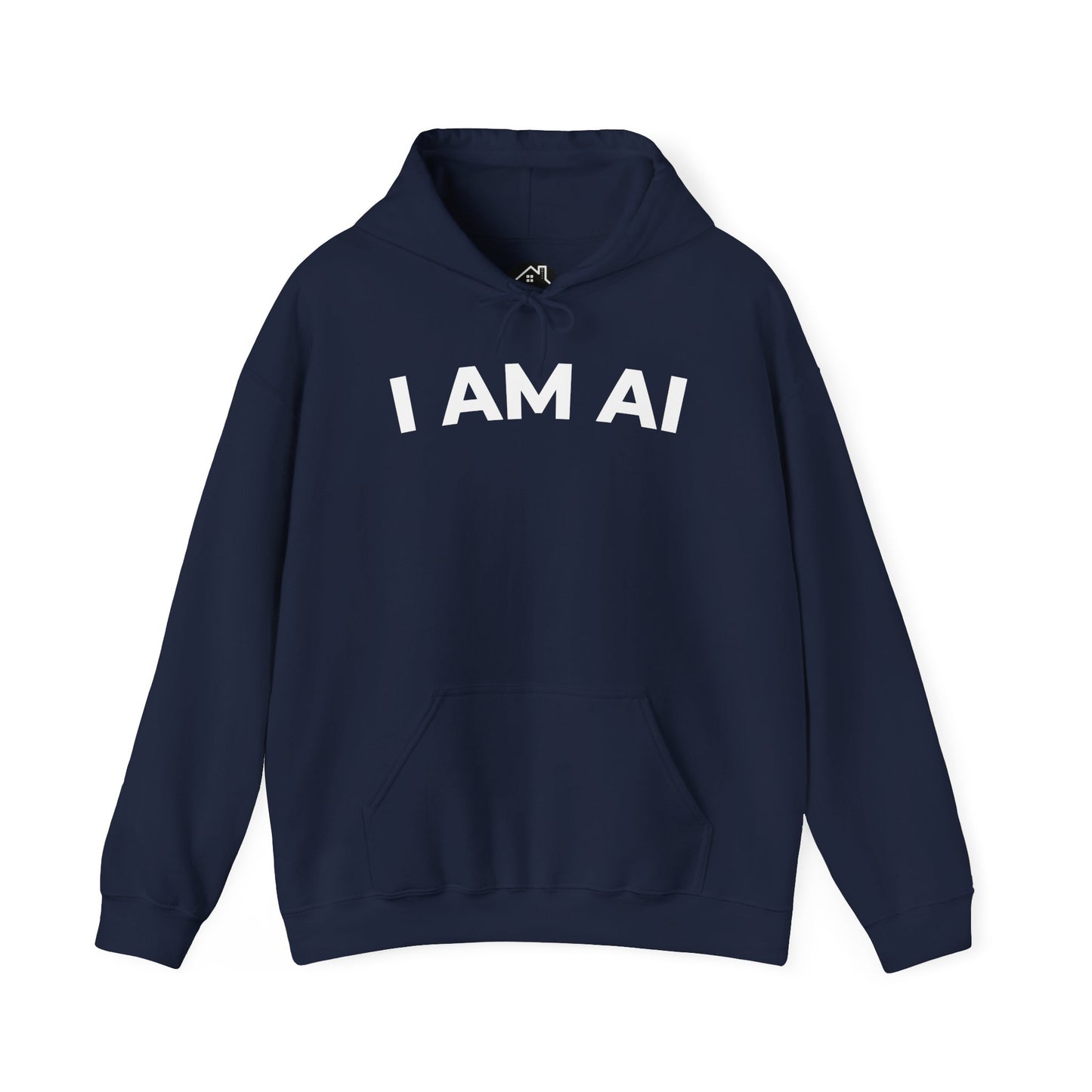I AM AI Hoodie – Retro Robot Style, Unisex Heavy Blend Sweatshirt