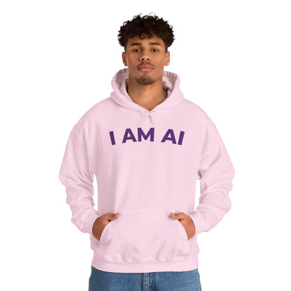 I AM AI Hoodie – Retro Robot Style, Unisex Heavy Blend Sweatshirt