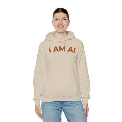 I AM AI Hoodie – Retro Robot Style, Unisex Heavy Blend Sweatshirt