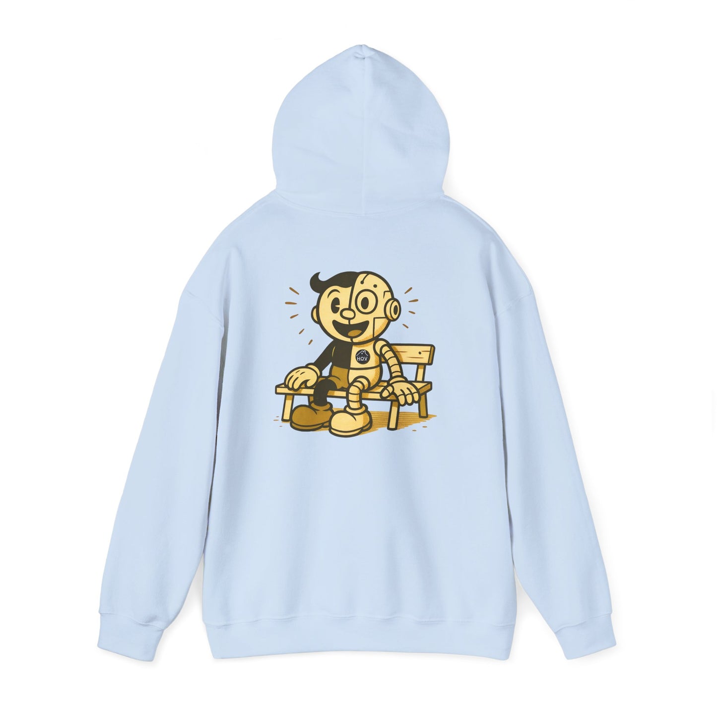 I AM AI Hoodie – Retro Robot Style, Unisex Heavy Blend Sweatshirt