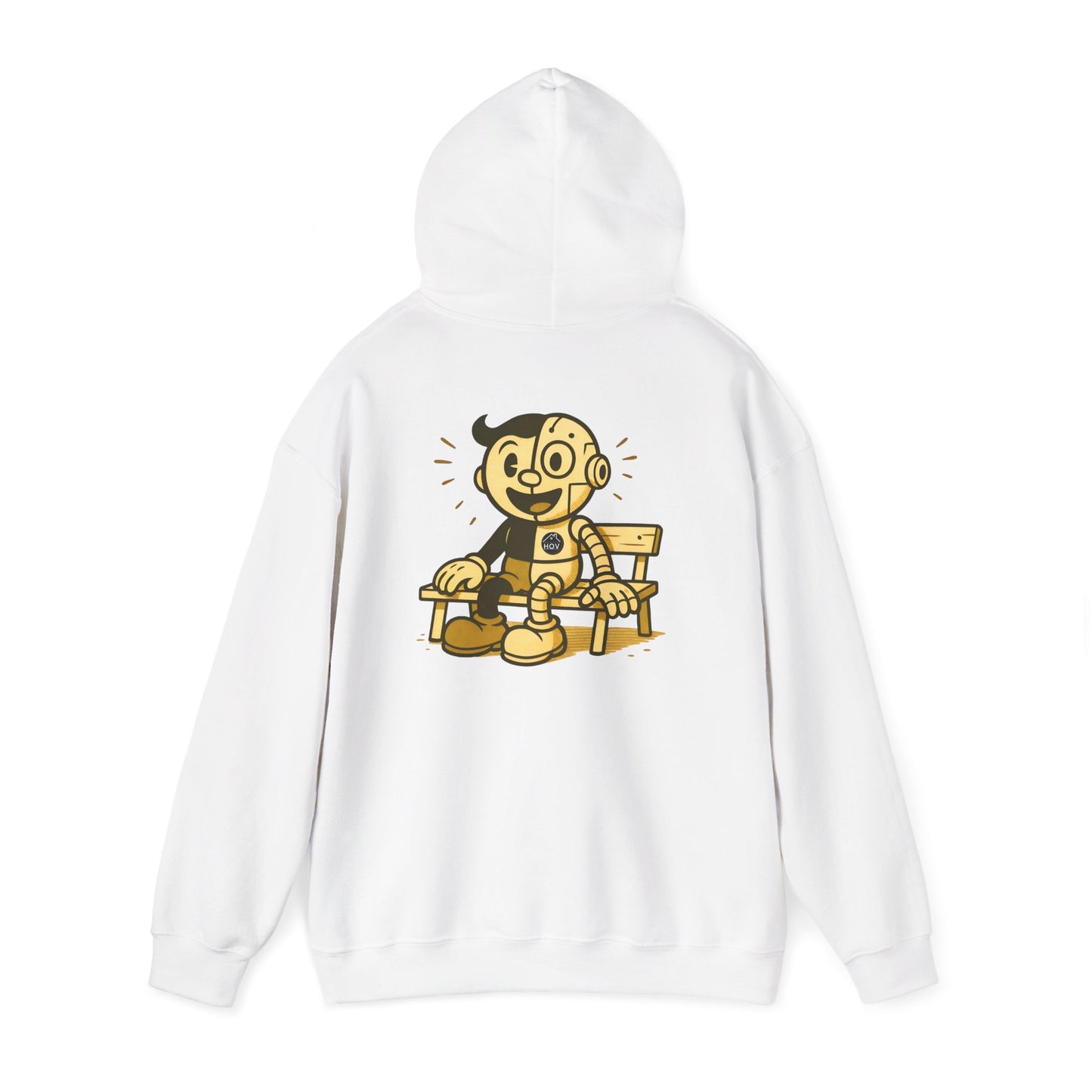 I AM AI Hoodie – Retro Robot Style, Unisex Heavy Blend Sweatshirt