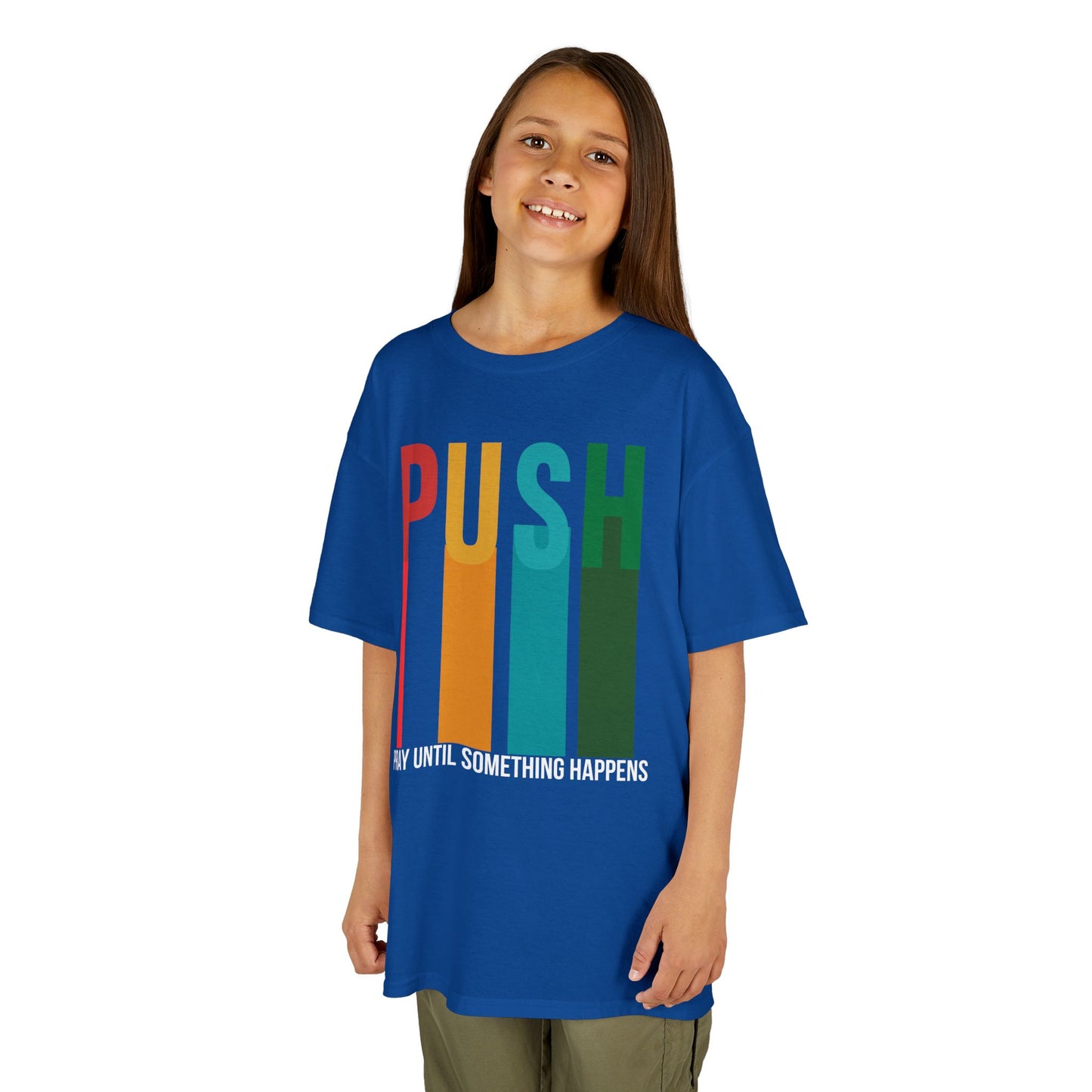 Kids PUSH Graphic Tee – Pray Until Something Happens Shirt