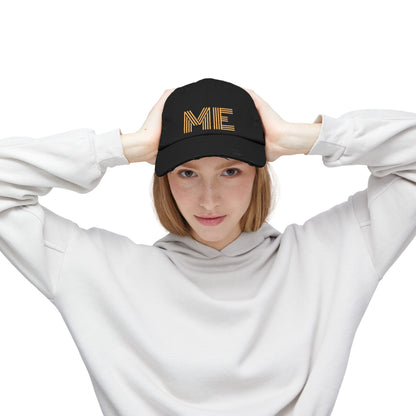 Unisex Distressed Cap – Minimalist “ME” Statement Hat