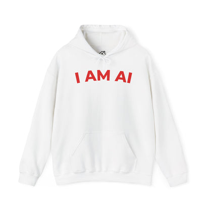 I AM AI Hoodie – Retro Robot Style, Unisex Heavy Blend Sweatshirt