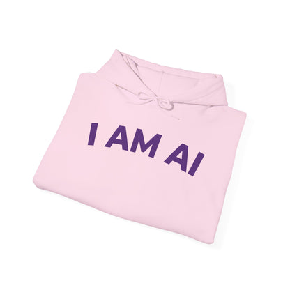 I AM AI Hoodie – Retro Robot Style, Unisex Heavy Blend Sweatshirt