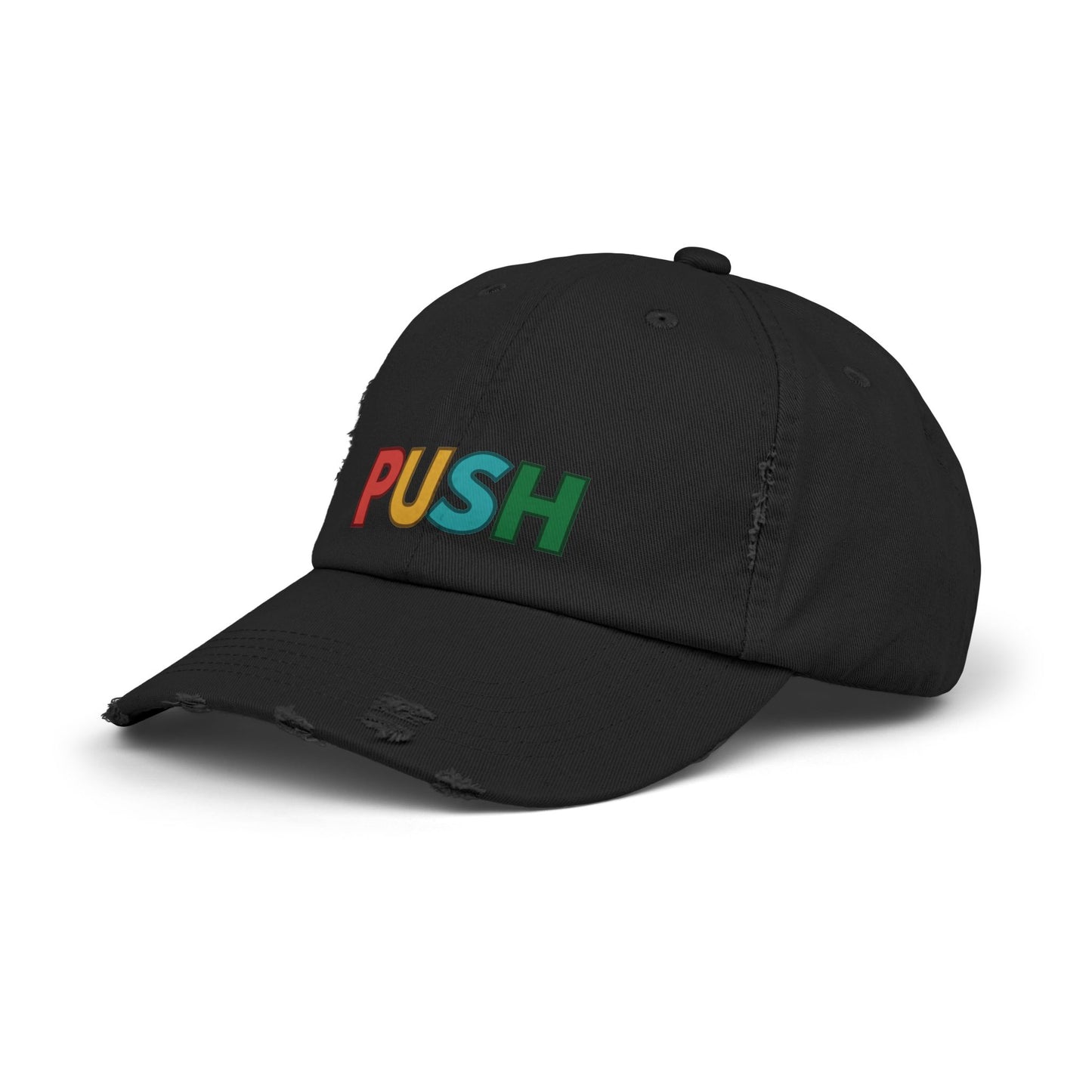 PUSH Unisex Distressed Cap – Adjustable Vintage Style