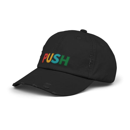 PUSH Unisex Distressed Cap – Adjustable Vintage Style